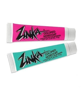 Zinka Teal Nosecoat pack on display offers bold sun protection.