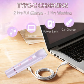 ZIOU bikini trimmer USB rechargeable with portable charging option