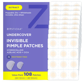 ZitSticka UNDERCOVER packaging, 108-count box for convenient blemish care storage