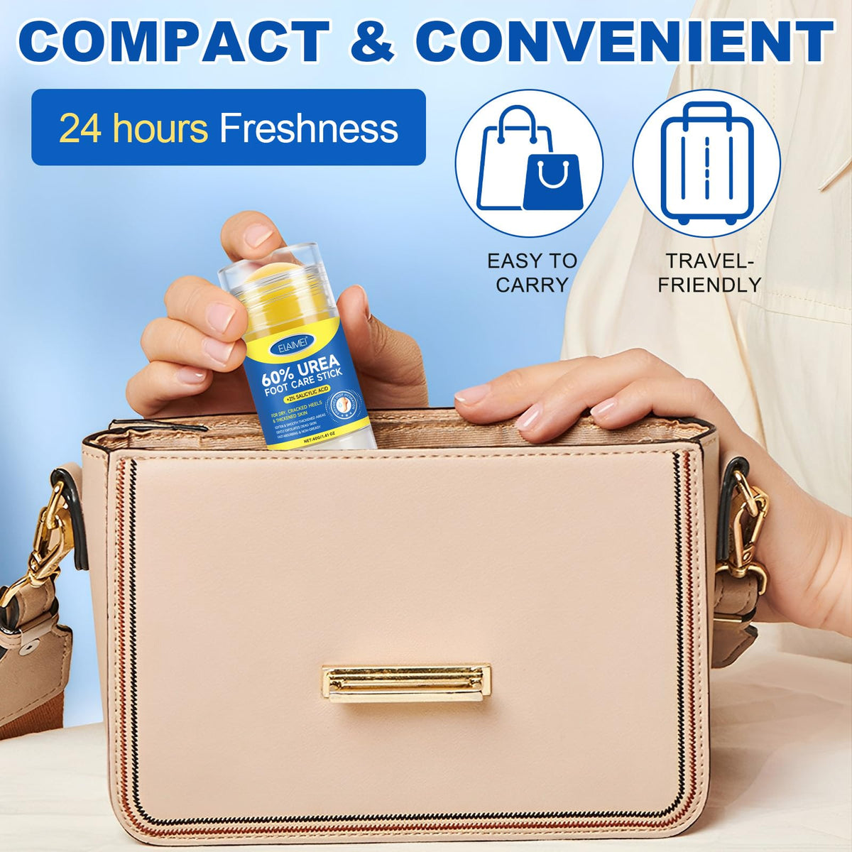 ZIXAOK Glide-On Foot Stick provides non-greasy hydration for everyday use.