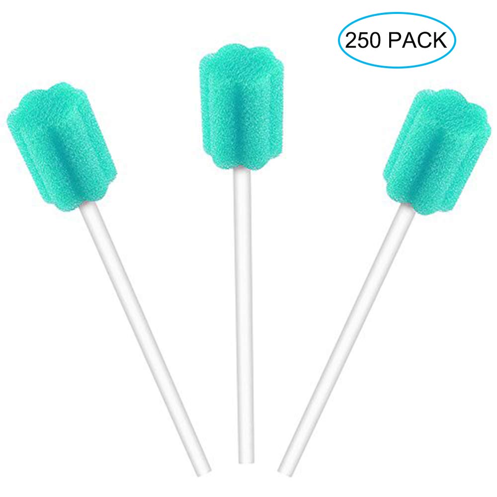 ZIZNBA sponge mouth swabs in use showing gentle cleaning.