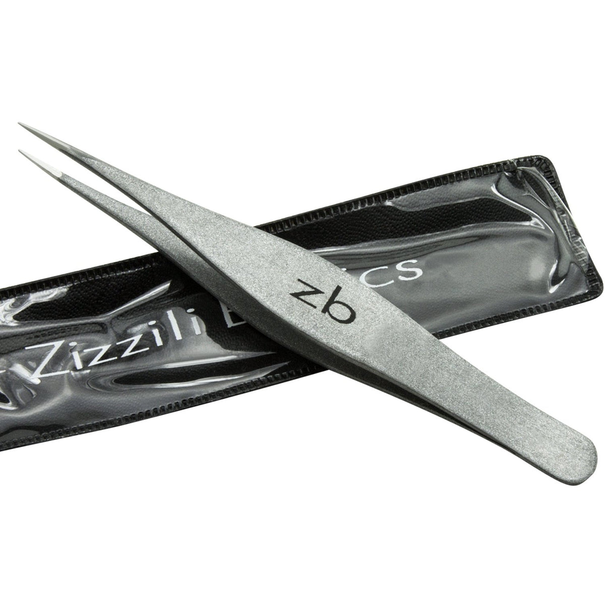 Zizzili Basics Fine Point Tweezers with tip guard for safe storage