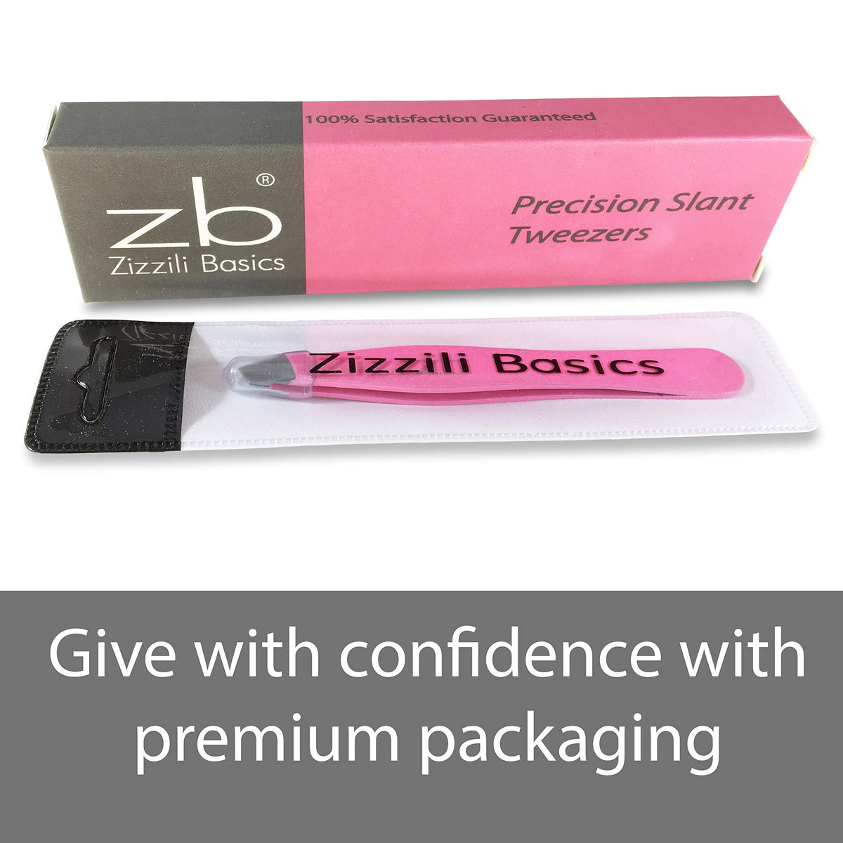 Zizzili Basics tweezers used for eyebrow shaping, demonstrating versatile facial hair control.