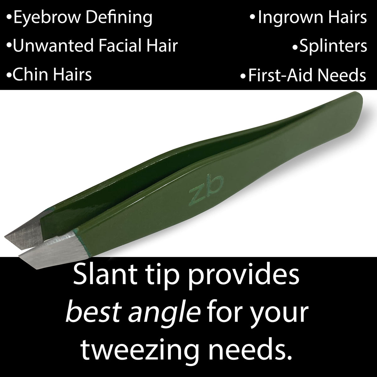 Zizzili Basics Tweezers with protective pouch for safe storage on-the-go