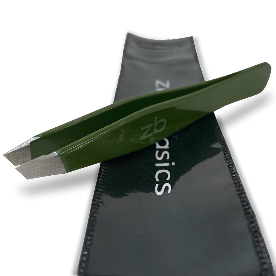 Zizzili Basics Tweezers with slant tips for precise brow shaping and root hair removal