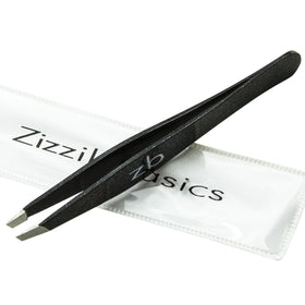 Zizzili Basics tweezers in surgical-grade stainless steel for durable, precise grip.