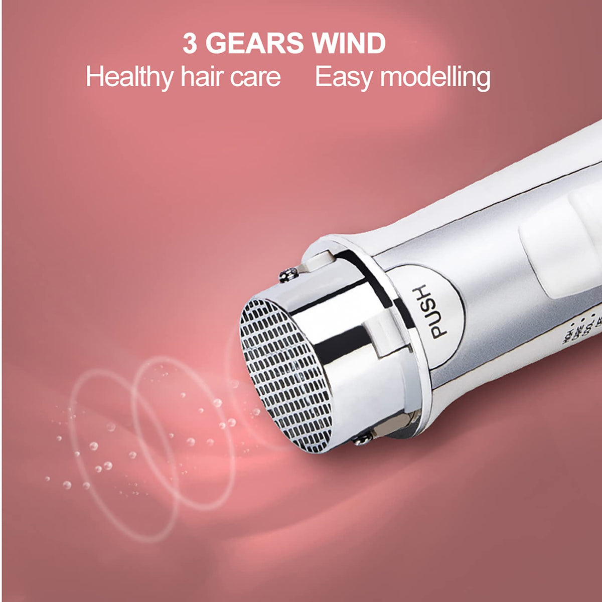 ZJchao 2 in 1 hair dryer brush drying action delivers fast, controlled warmth.