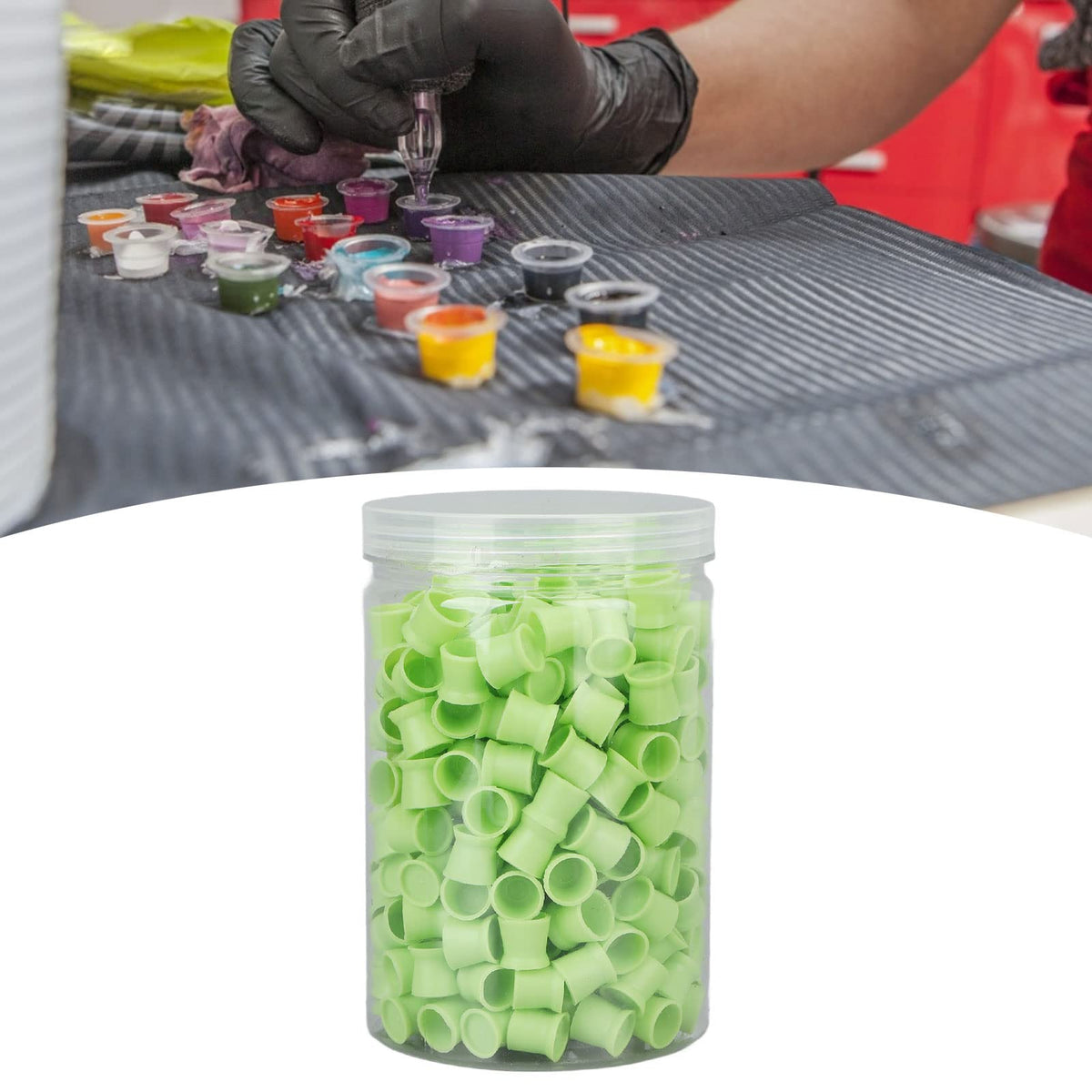 ZJchao food-grade silicone tattoo ink cups protect needles during use.