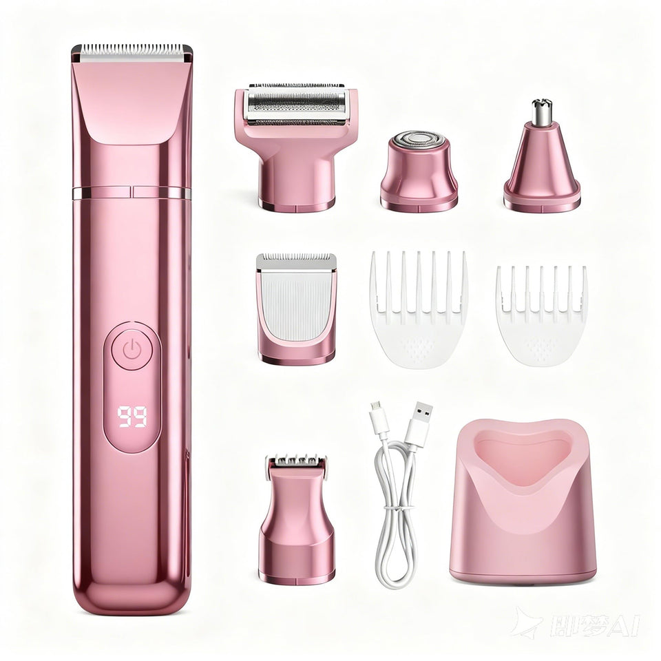 ZLILUGL 5-in-1 body-trimmer head for precise full-body grooming.