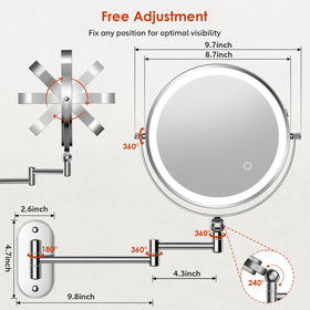 ZLOKLA 9-inch mirror showing 20x magnification for precise detailing