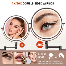 ZLOKLA LED lighting provides three color temperatures for natural makeup application.