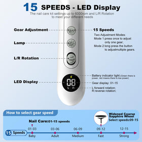 Zloojnn rechargeable 2000mAh battery delivers cordless operation long sessions.