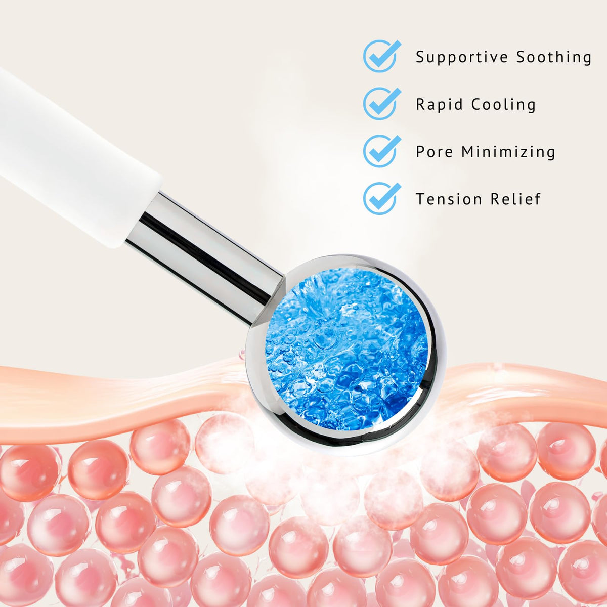 ZminRN Ice roller glides over serums for even application and comfort