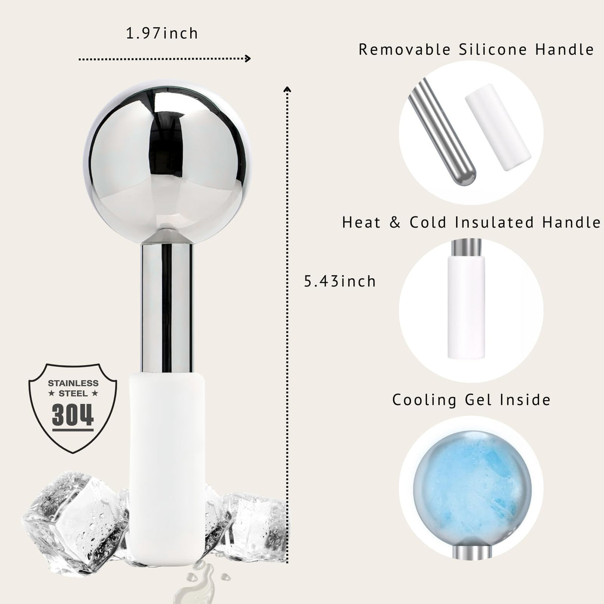 ZminRN Stainless Steel Cryo Globes glide smoothly around the eye area
