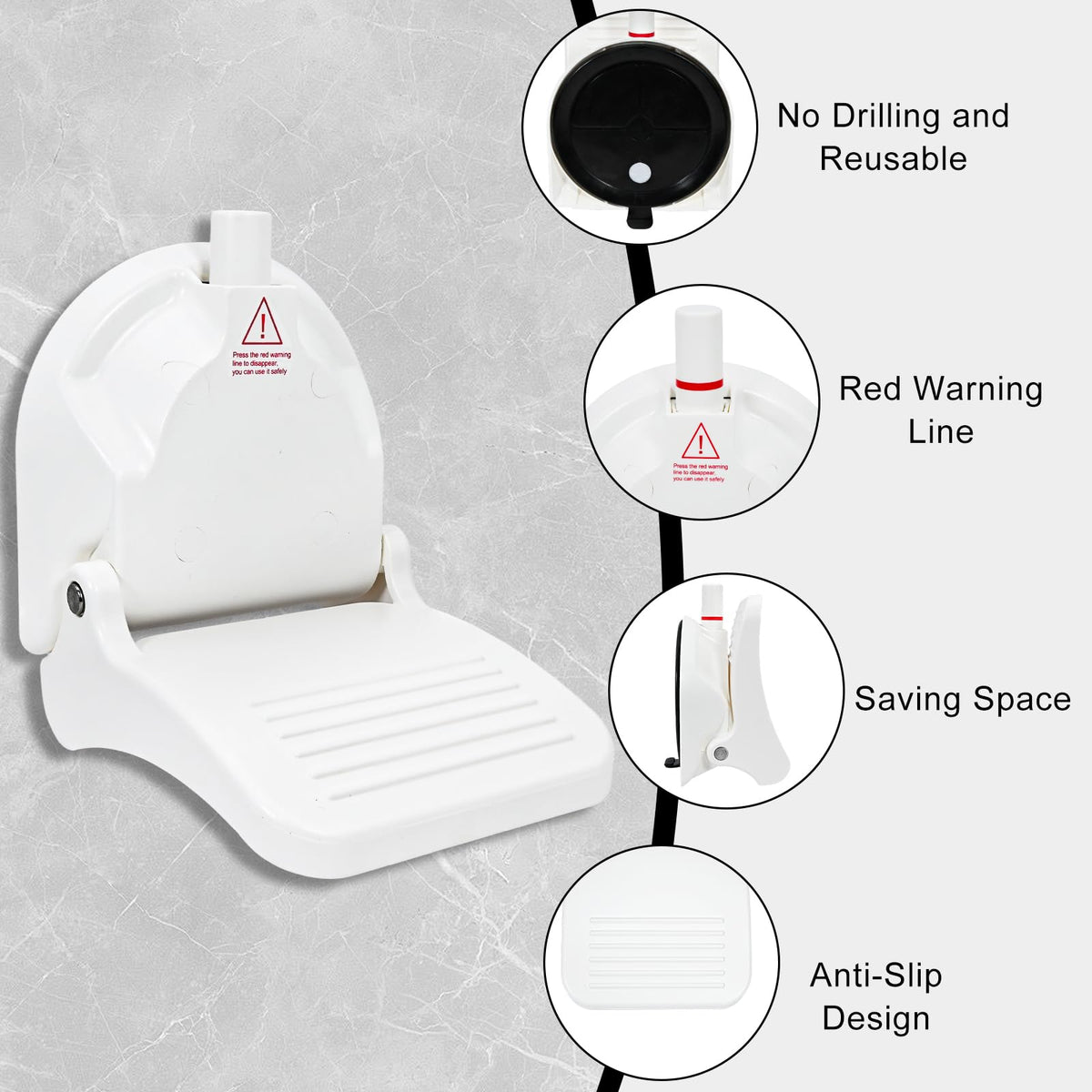 ZMJY Shower Foot Rest anti-slip surface keeps feet steady while bathing