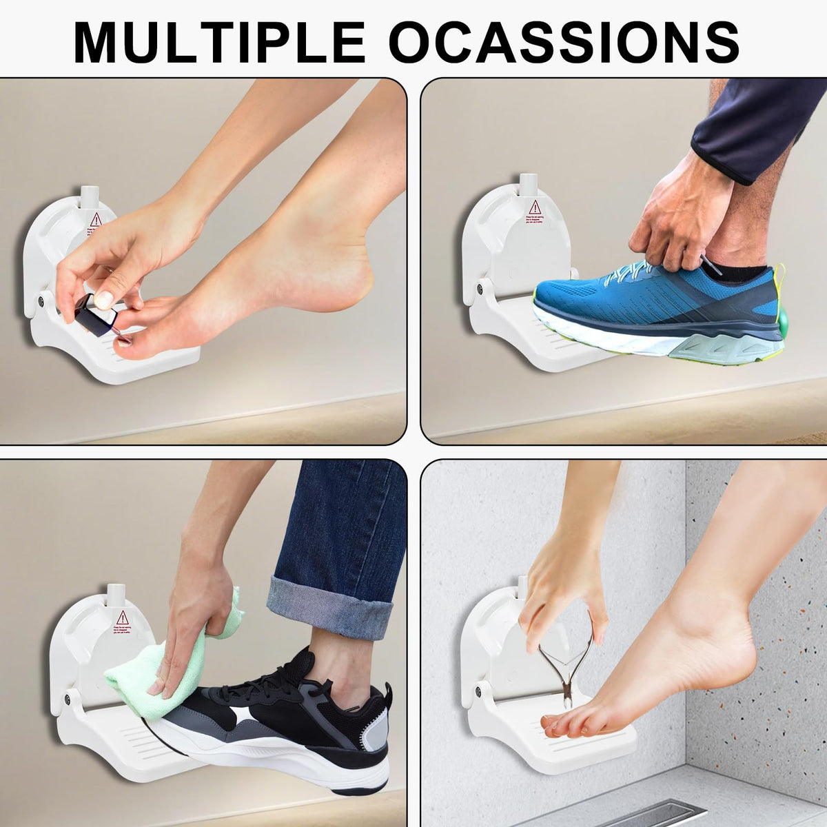 ZMJY Shower Foot Rest safety indicator shows when to relock for safety