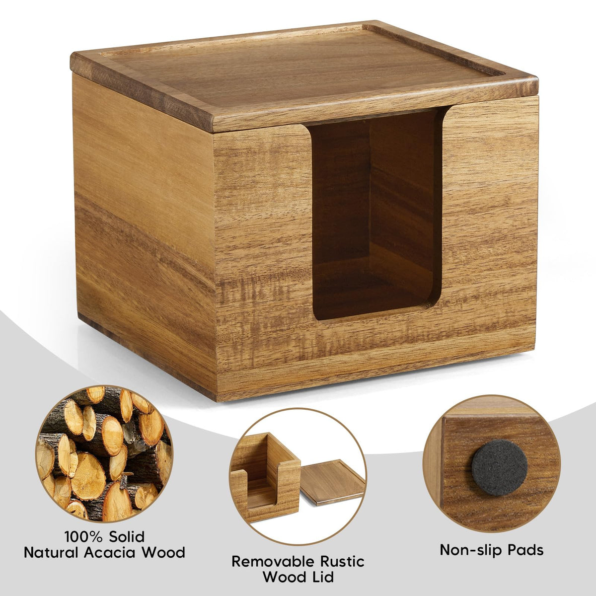 ZMZKKLL durable acacia wood construction for daily use.