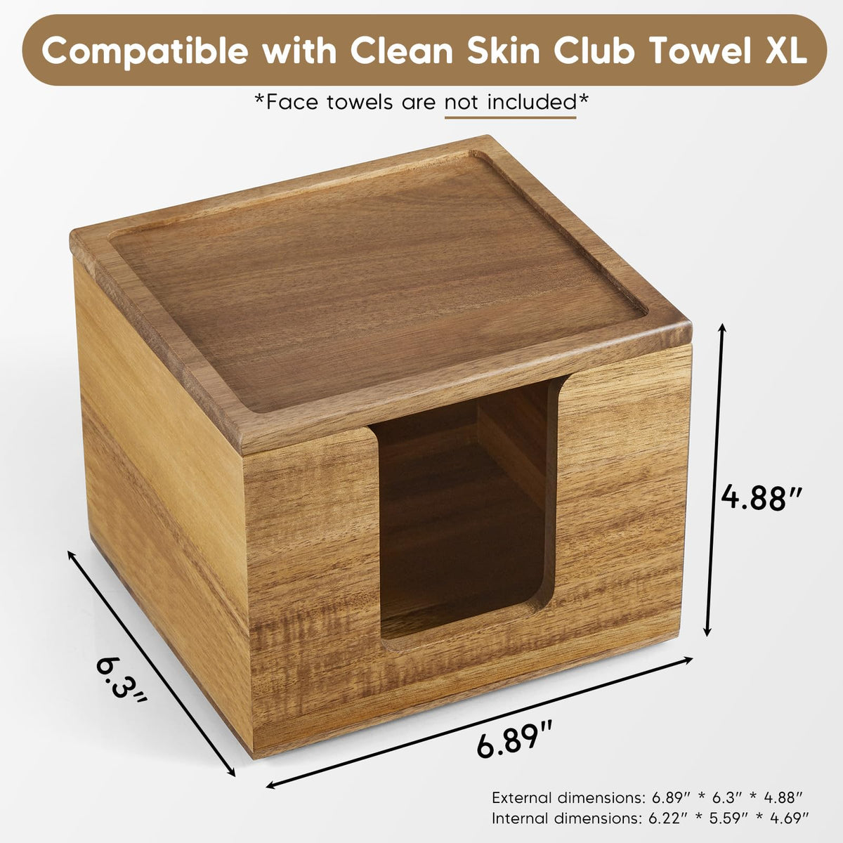 ZMZKKLL towel box showing U-shaped opening for easy towel access.
