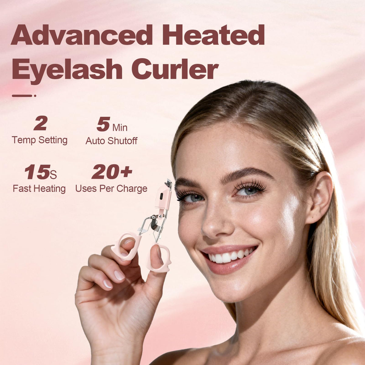 ZNJAVX curler with two temperature modes for personalized lash styling.