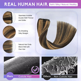 ZNXDJXE double-weft clip-in extensions for extra durability