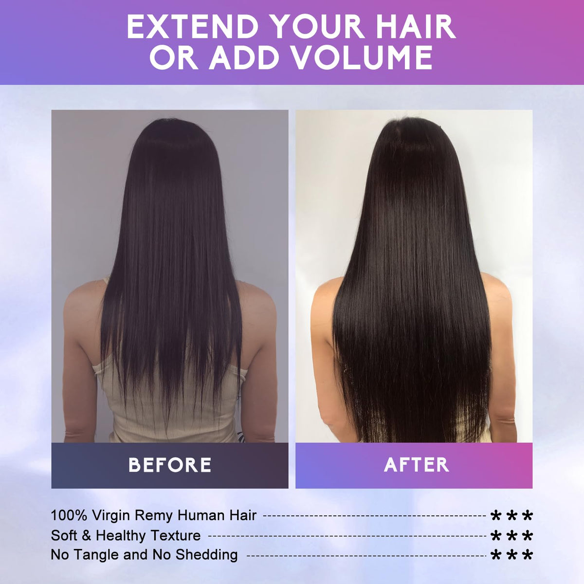 ZNXDJXE long 22-inch extensions enable dramatic daily styling
