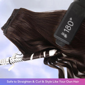ZNXDJXE real human hair clip-in extensions close-up shows quality and shine.