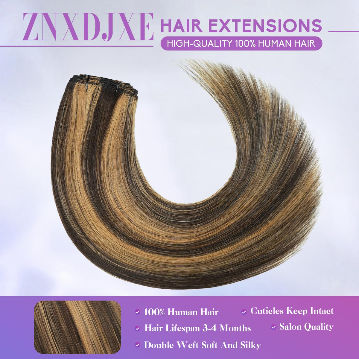 ZNXDJXE Remy hair clip-ins for smooth texture and easy styling