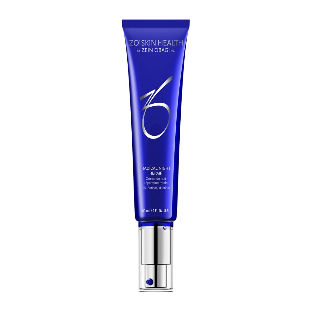 ZO Skin Health Radical Night Repair bottle for nighttime renewal and texture improvement