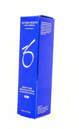 ZO Skin Health Smart Tone SPF 50 bottle front with a sheer matte finish for daily use.
