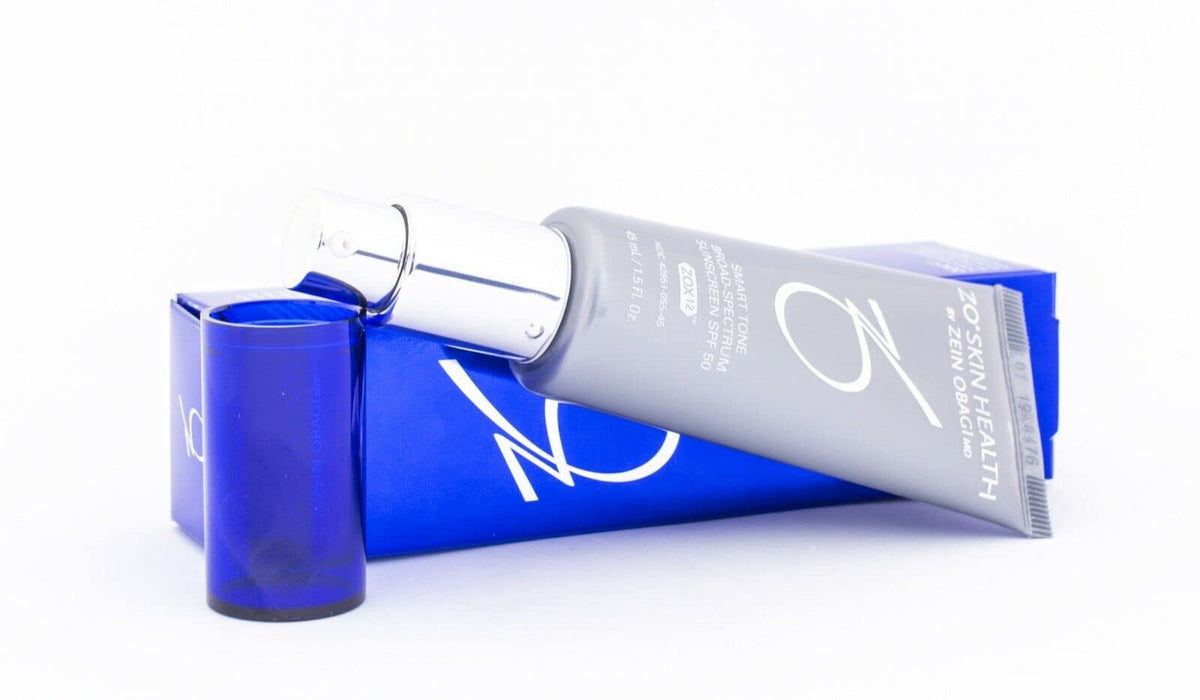 In-hand shot highlighting quick-dry feel of ZO Skin Health SPF 50.