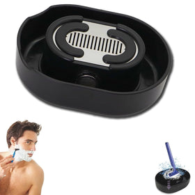 Zoanchig Razor Rinser in use with a razor and shaving cream for a quick rinse.