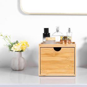 Eco-friendly bamboo design adds warm style to any vanity