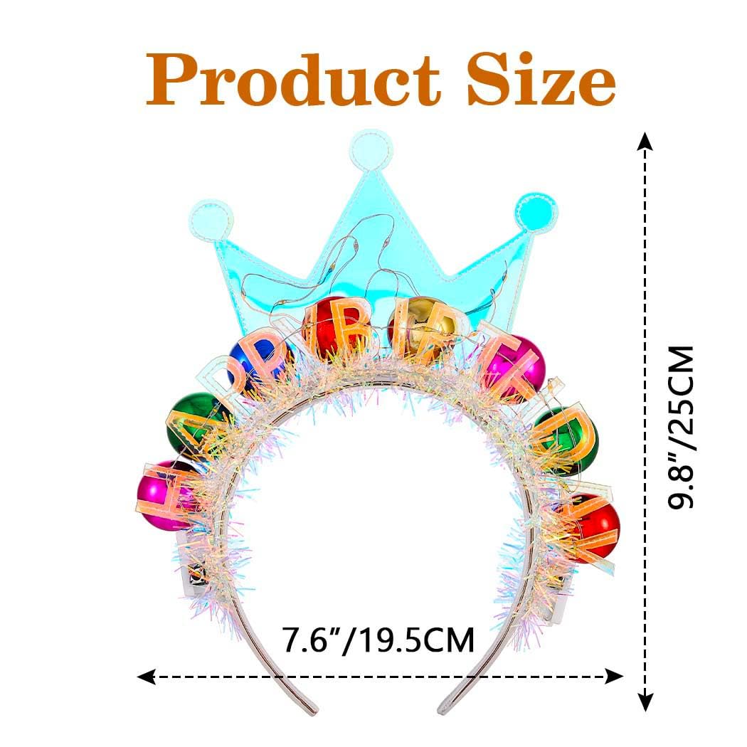 Zoestar colorful glow birthday crown adds vibrant style to any look.