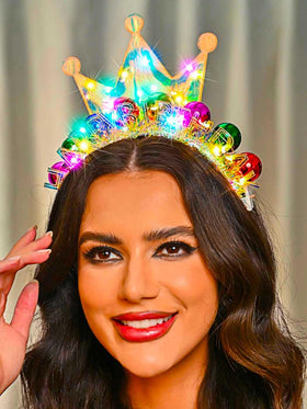 Zoestar glow ball hair band highlights your party outfit with glow.