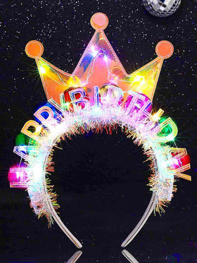 Zoestar light-up birthday crown headband adds festive sparkle for celebrations.