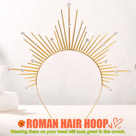 Zoestar Sun Crown Hair Hoop Gold, adds standout sparkle for parties and cosplay.