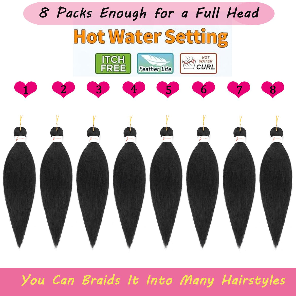 Zoewan Yaki texture braiding hair blends naturally with various hair types.