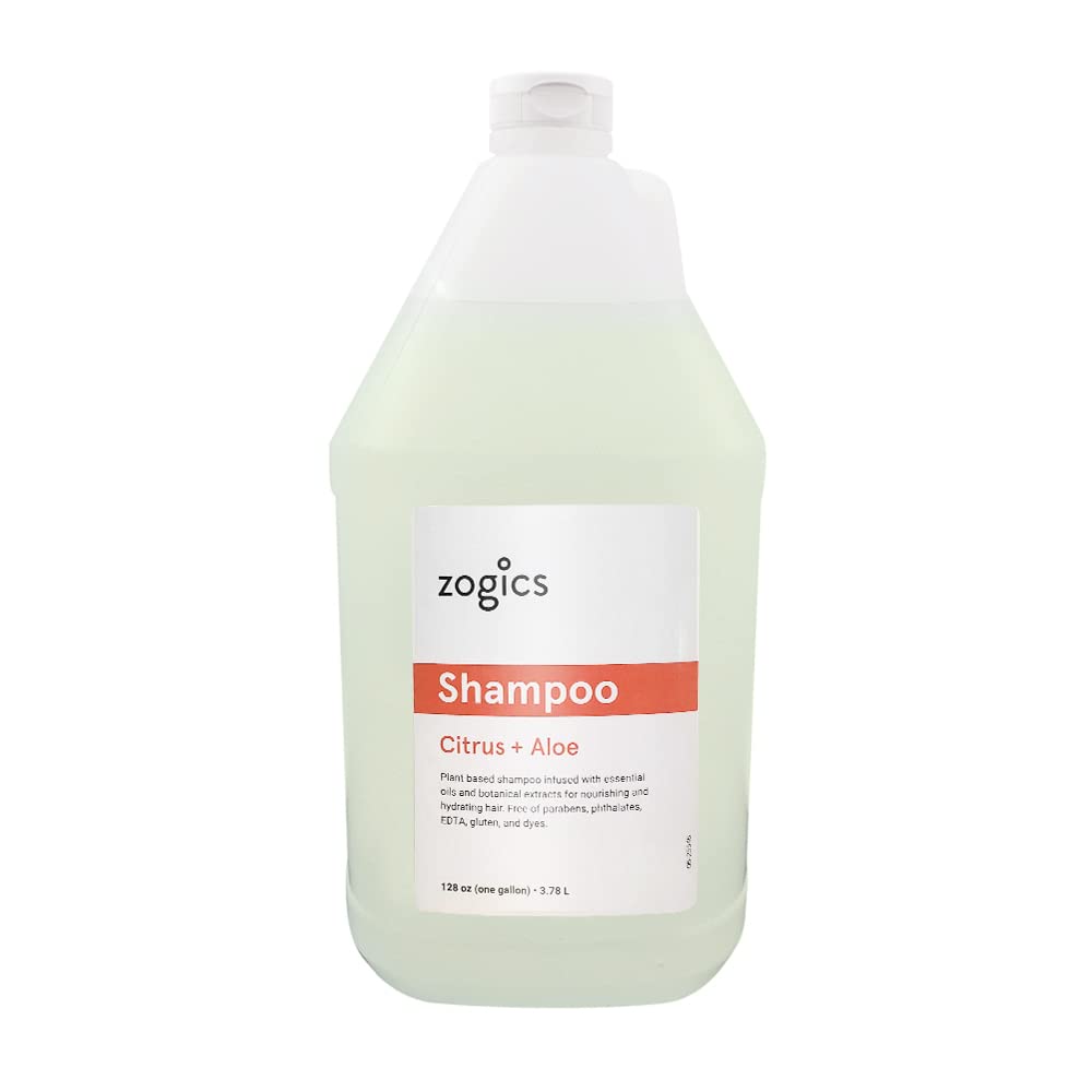 Zogics Citrus and Aloe Shampoo bulk gallon refills provide cost-efficient facility care.