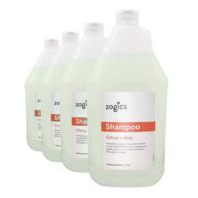 Zogics Citrus and Aloe Shampoo bottle pour for bulk dispensing in gyms.
