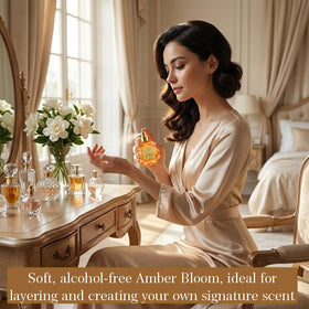Zoha Amber Bloom pulse-point use, guiding lasting fragrance