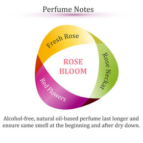 Zoha Rose Bloom roller delivers a long lasting scent on pulse points.