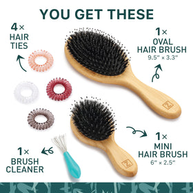 Zollo mini hair brush set ideal for travel and on-the-go touch-ups.