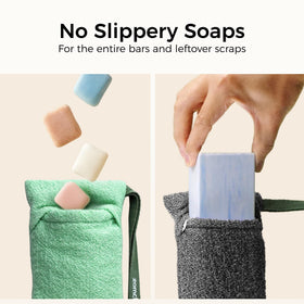 ZOMCHI exfoliating bag demonstrates 3-pack value and rotation for soft skin.
