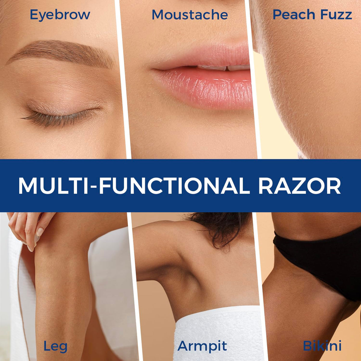 ZOMCHI packaging includes blade refills and guide for easy at-home grooming