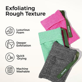 ZOMCHI soap bag hanging loop showcases secure storage and quick drying.