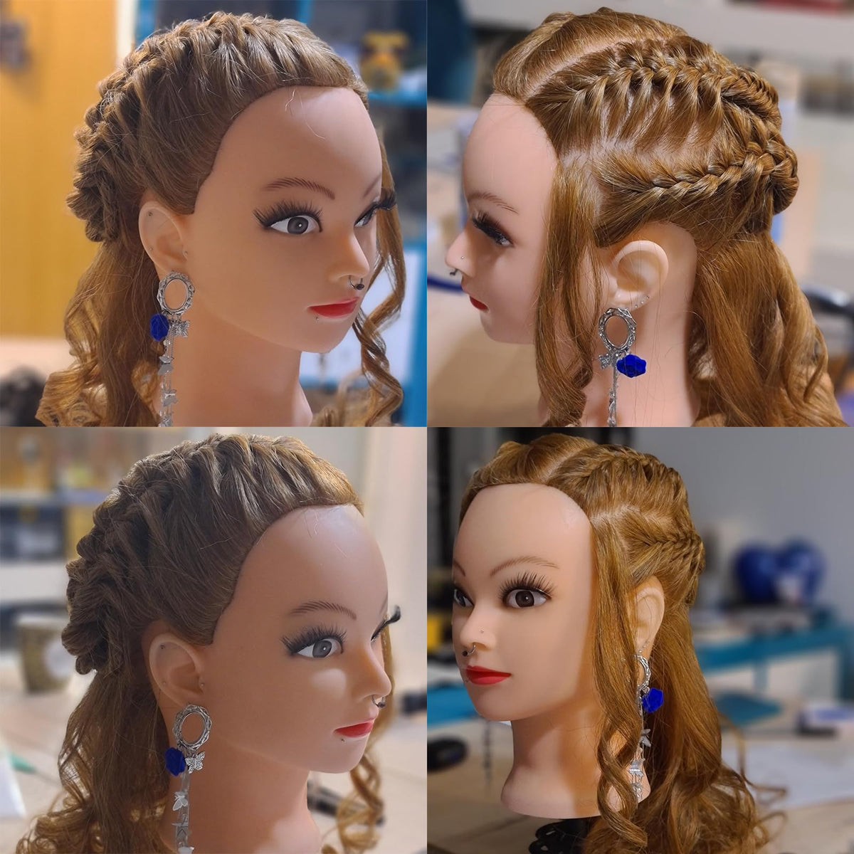 ZOMOI mannequin head in dark brown color for realistic styling sessions
