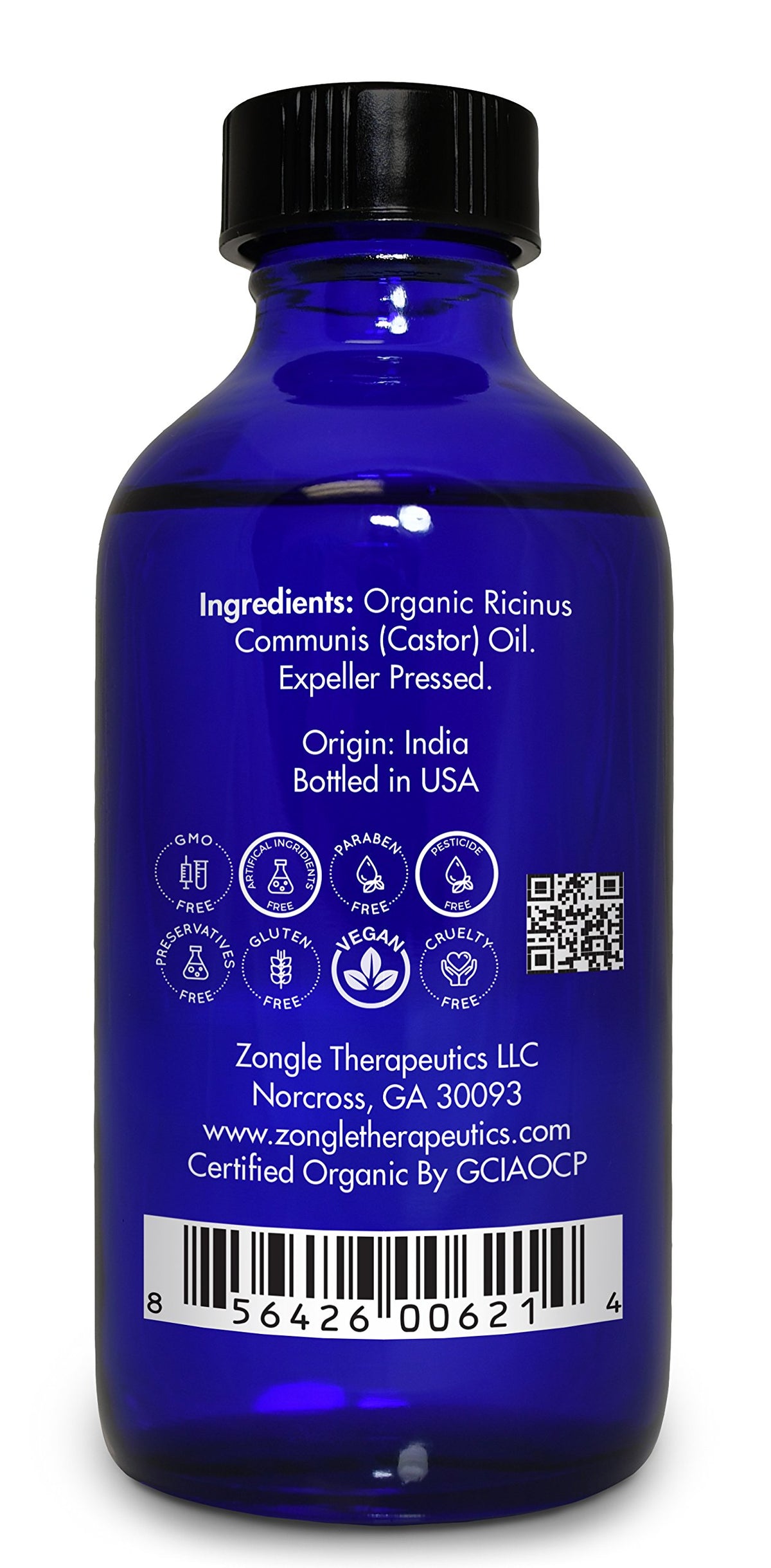 Zongle Therapeutics castor oil for hair growth showing glossy strands.