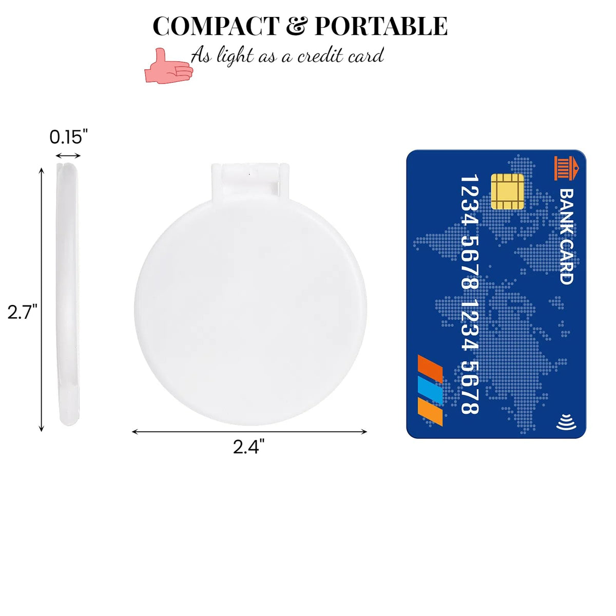 ZOOFOX round mirror closeup demonstrates durable plastic for long-term everyday use.