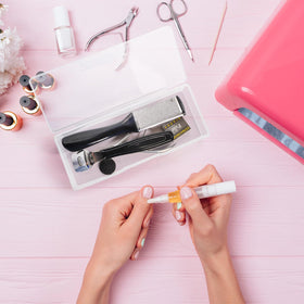 ZOOFOX travel-friendly organizer fits cosmetics, beads, and small items.