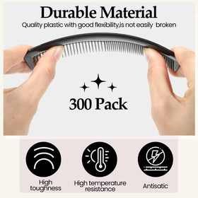 Zopeal durable PP plastic comb with fine and wide teeth for detangling.